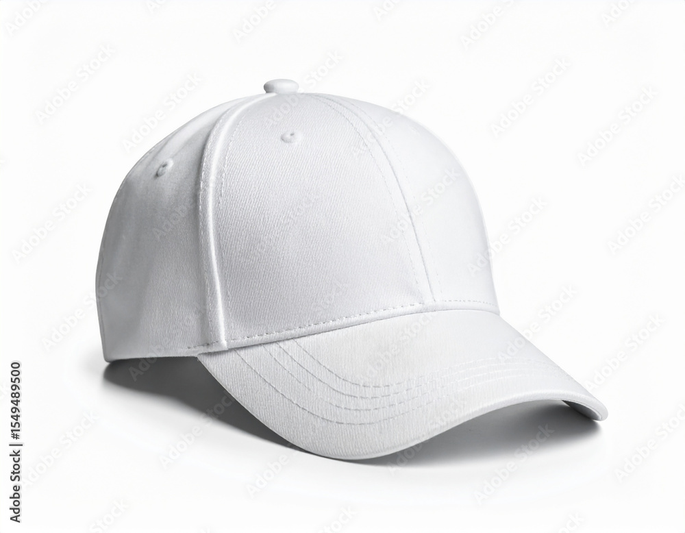 Fototapeta premium White Baseball Cap Mockup on White Background