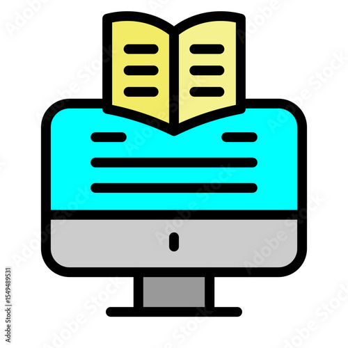 E learning Module Vector Filled Icon Design