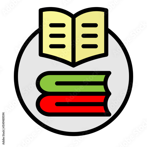 Knowledge Archive Vector Filled Icon Design
