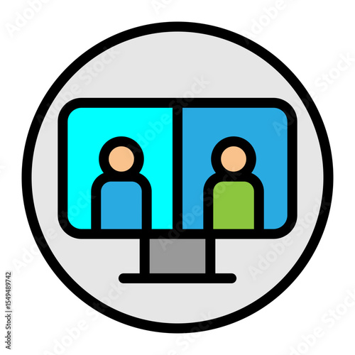 Internal Webinar Vector Filled Icon Design