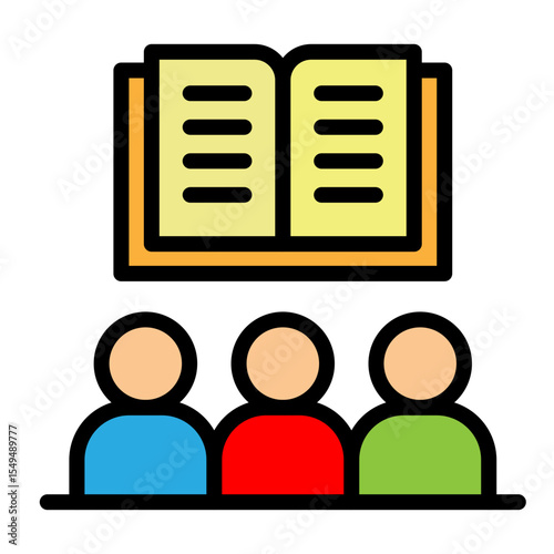 Collaborative Learning Vector Filled Icon Design
