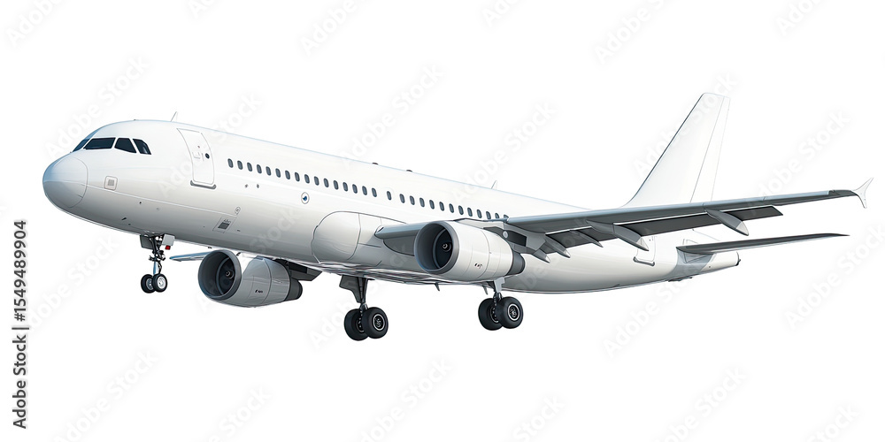 Obraz premium White passenger jet in flight