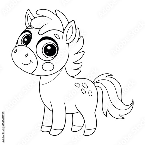 cute horse coloring book for kids