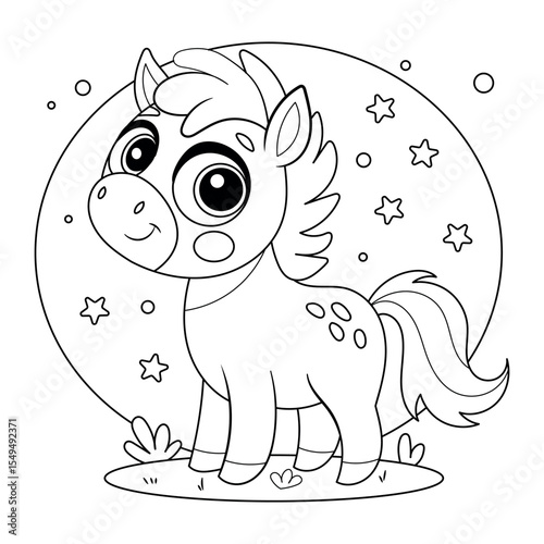 cute horse coloring book for kids