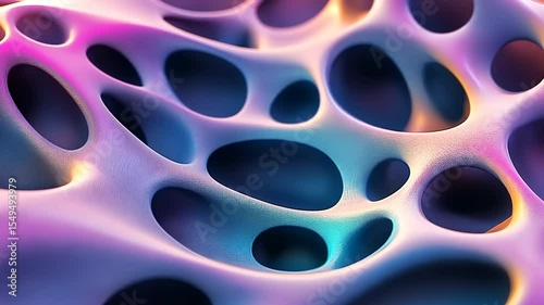 Abstract 3D Render: Iridescent Cellular Structure
