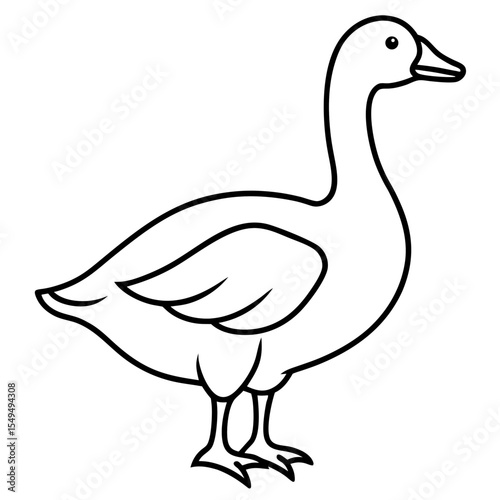 White Goose Outline Design