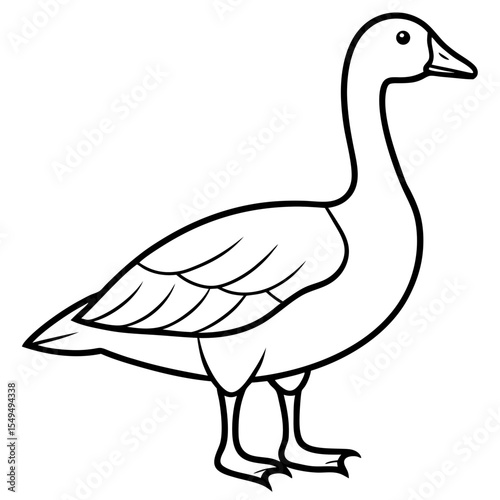 White Goose Outline Design