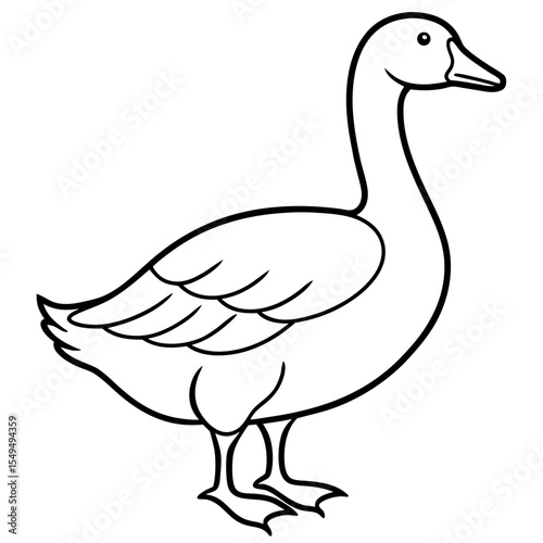 White Goose Outline Design