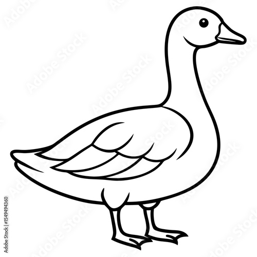 White Goose Outline Design