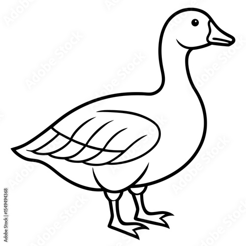 White Goose Outline Design
