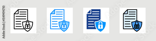 Data Protection Icon Collection Set Multiple Style