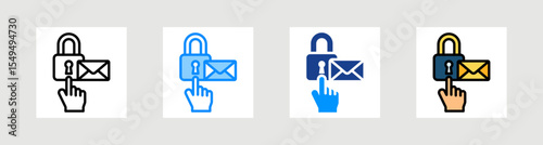 Confidential Email Icon Collection Set Multiple Style