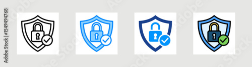 Secure Data Icon Collection Set Multiple Style