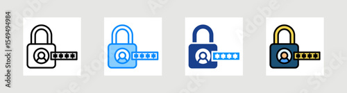 Account Password Icon Collection Set Multiple Style