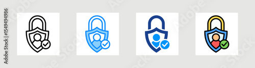 Account Security Icon Collection Set Multiple Style