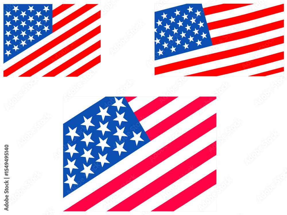 Fototapeta premium American flag clip art patriotic stars and stripes design for independence day