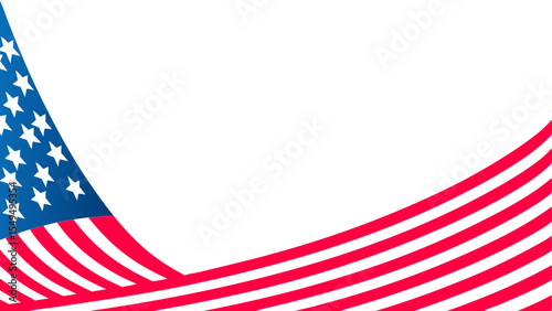 American flag waving corner border patriotic usa stars and stripes background design