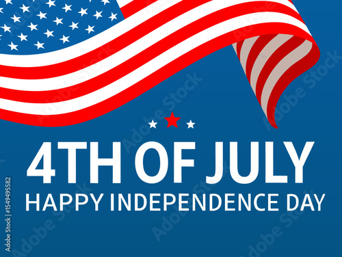 Happy independence day fourth of july celebration with american flag and stars