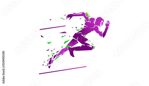 silhouette of a boy jumping and run easthetic pic