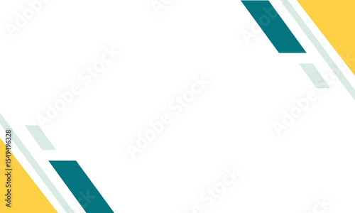 Modern abstract background with diagonal teal and yellow accents on a white backdrop. Ideal for business presentations, flyers, posters, or creative layouts requiring a clean and professional look.