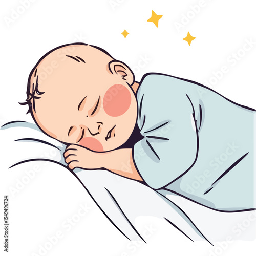 A sweet, adorable baby is currently sleeping soundly. The image of this cute baby peacefully slumbering is truly heartwarming.