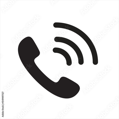 Solid call icon in single fill style, perfect for mobile apps, contact buttons, communication tools, and UI design. Isolated vector symbol on a clean white background.
