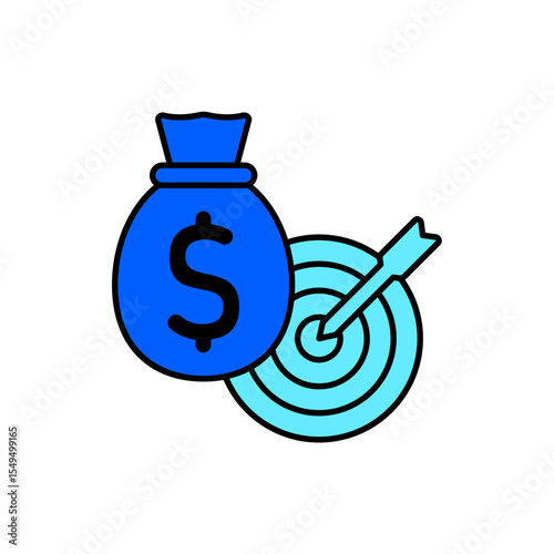Icon a financial goals, isolated against a clean background.