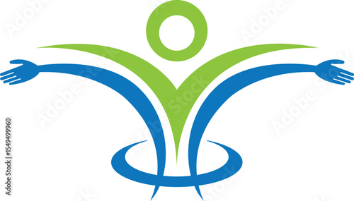Modern Human people care success health life logo template