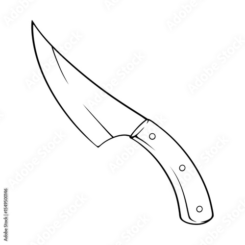 outline drawing illustration of a knife