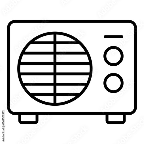 
Illustration showing a simple air conditioner icon on a white background