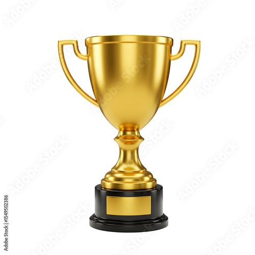 Wallpaper Mural First place gold trophy cup isolated on white background. 3d rendering isolated on white or transparent background. PNG Torontodigital.ca