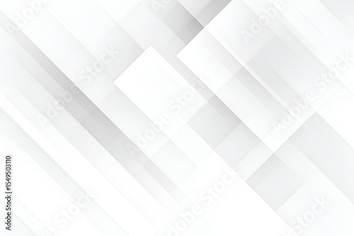 Abstract White Geometric Background with Diagonal Overlapping Squares and Light Gradient for Minimalist or Corporate Design