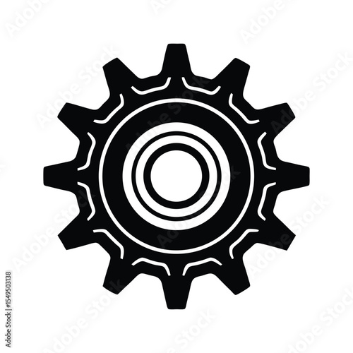 Cogwheel Gear Icon Mechanical Engineering, Industrial Design, and Technology Symbol