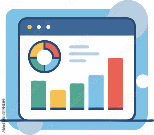 Set of business graphs and icons with digital and flat design elements for web and mobile use