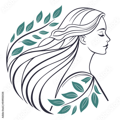 woman hair vector beauty face illustration 
