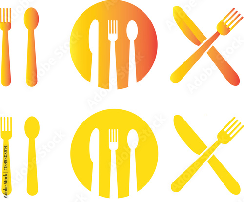 Fork and spoon icon set. Canteen or Restaurant vactor.Menu button.Canteen icon Flat sign Canteen or Restaurant Sign Outline vactor,