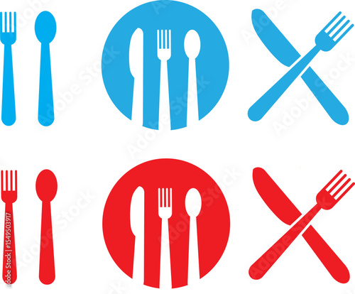 Fork and spoon icon set. Canteen or Restaurant vactor.Menu button.Canteen icon Flat sign Canteen or Restaurant Sign Outline vactor,