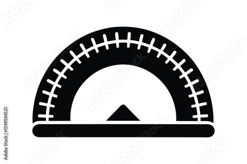 Precise Measurement Tool Half-Circle Protractor Illustration