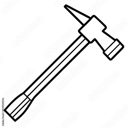 Black and White Hammer Vector Drawing