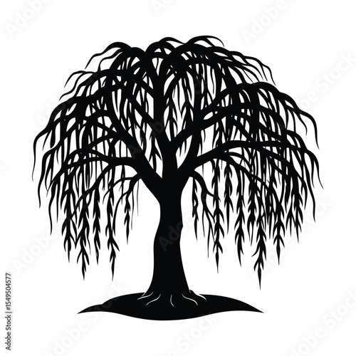 tree silhouette isolated on white
