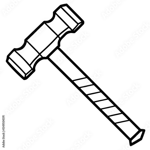 Black and White Hammer Vector Drawing