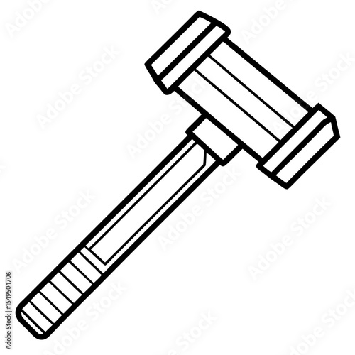 Black and White Hammer Vector Drawing
