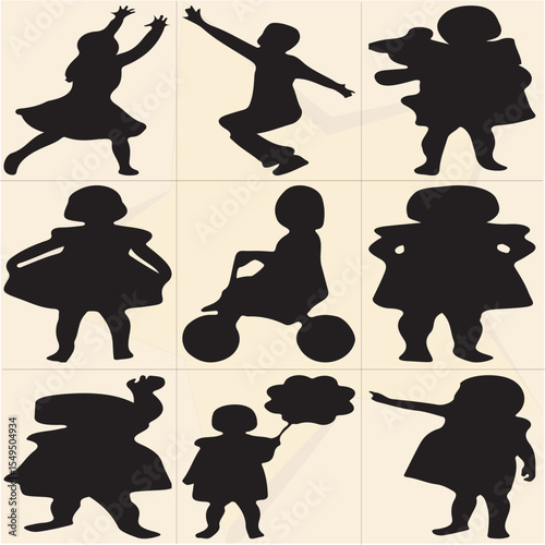 silhouettes of girls