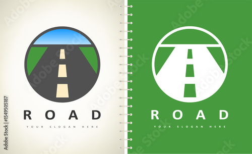 Road logo vector. Track design