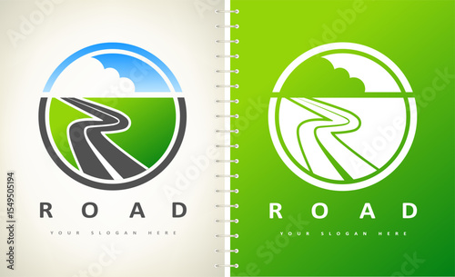 Road logo vector. Track design