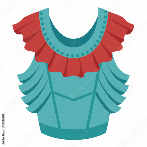 Stylish Ruffle Blouse Vector