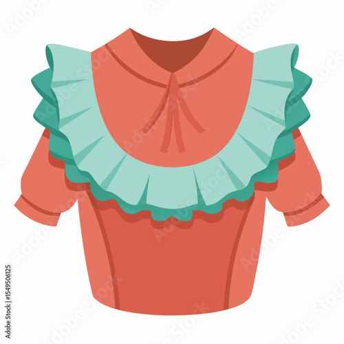 Stylish Ruffle Blouse Vector