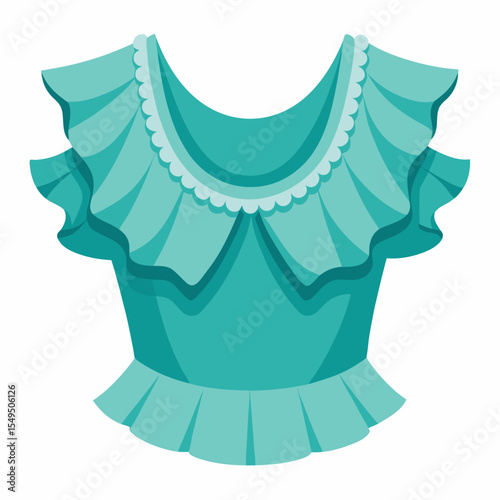 Stylish Ruffle Blouse Vector