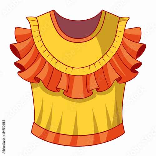 Stylish Ruffle Blouse Vector