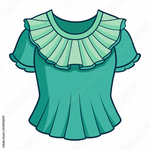 Stylish Ruffle Blouse Vector